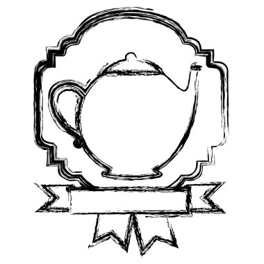 kurdele simgesi ile amblemi çaydanlık