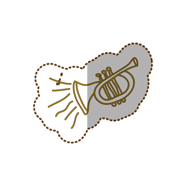Musikaliska trumpet instrument ikonen — Stock vektor