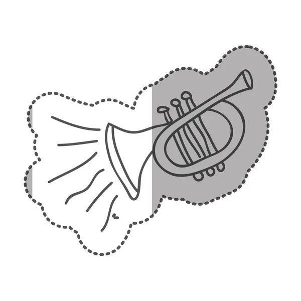 Musical trumpet instrument icon — Stock Vector