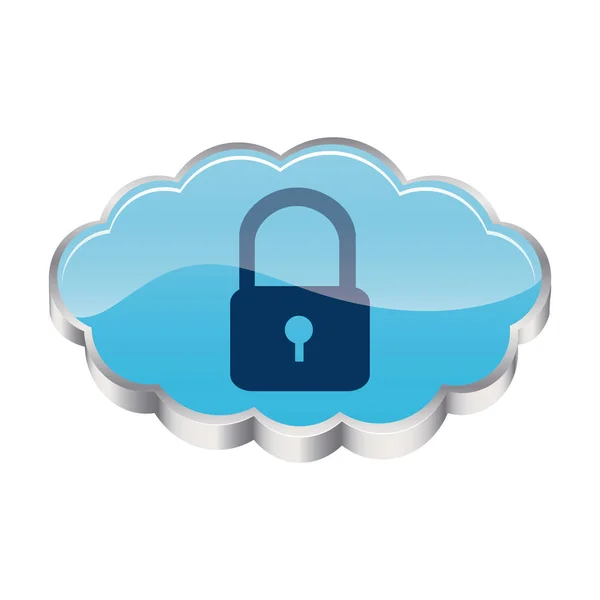 Cloud ladlock réseau de sécurité — Image vectorielle