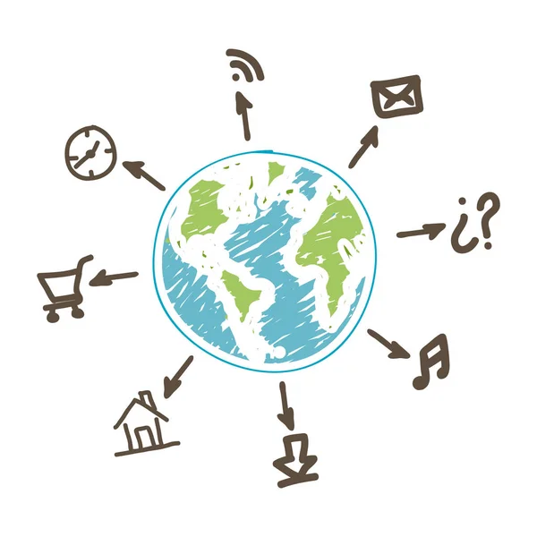 全球连接应用程序服务网络 — 图库矢量图片
