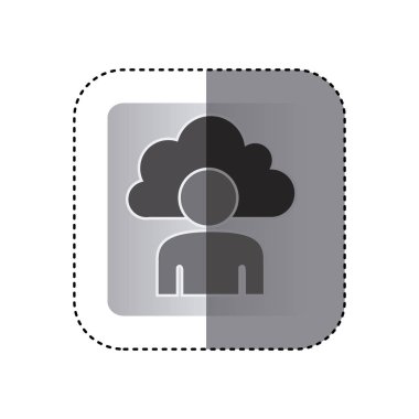 Gri bulut kişi teknoloji simgesi