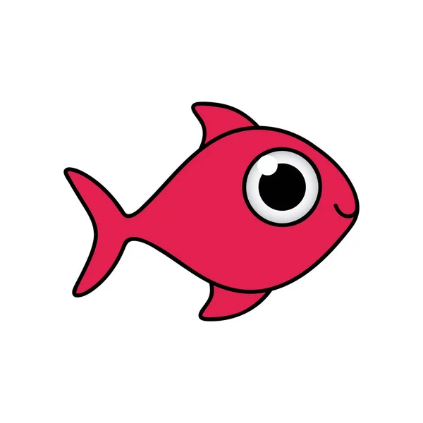 Heureux poisson dessin animé icône — Image vectorielle