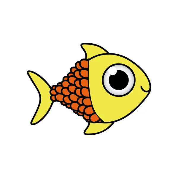 Feliz peixe scalescartoon ícone — Vetor de Stock