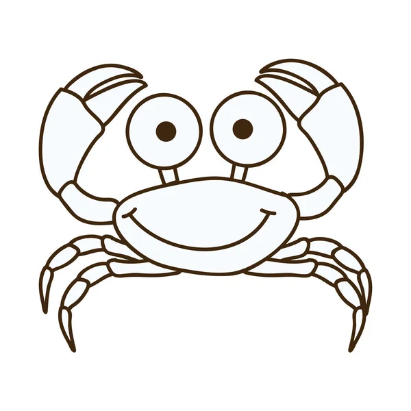Figura feliz icono de dibujos animados cangrejo — Archivo Imágenes Vectoriales