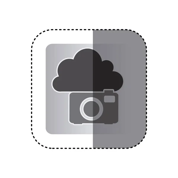 Nube gris cámara icono de red — Vector de stock