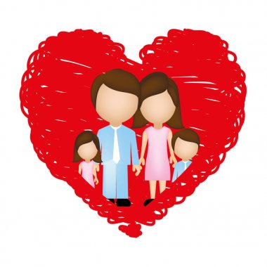 kalp içinde birlikte aile