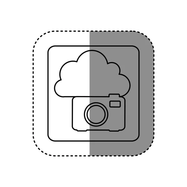 Figuur cloud camera netwerkpictogram — Stockvector