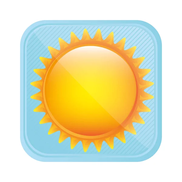 Жовта іконка світлого сонця — стоковий вектор