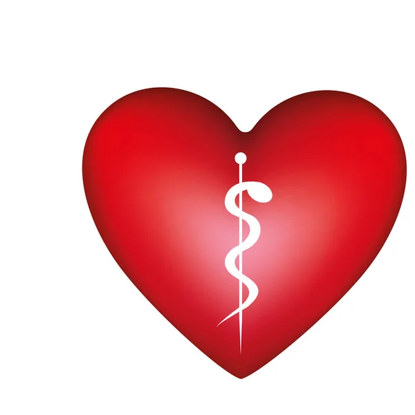 Kırmızı kalp tıp işareti — Stok Vektör
