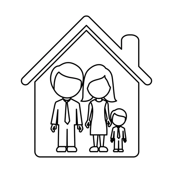 Figura familia juntos icono — Vector de stock