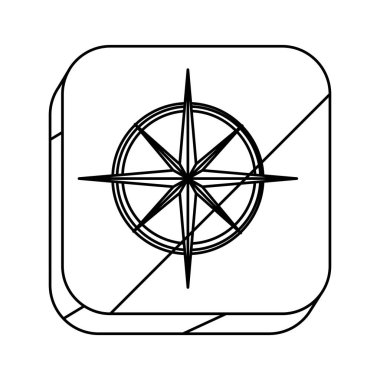 kare siluet düğmesini pusula ile yükseldi