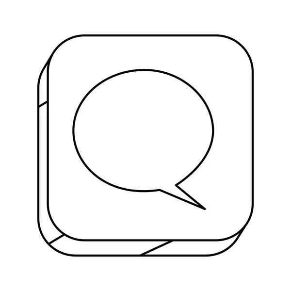 Square silhouette button with contour dialog box — Stock Vector