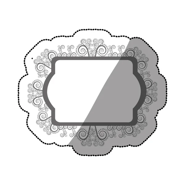 Etiqueta escala cinza retângulo oval armação barroca heráldica — Vetor de Stock