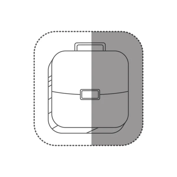 Aufkleber quadratische Silhouette Knopf mit Aktentasche — Stockvektor