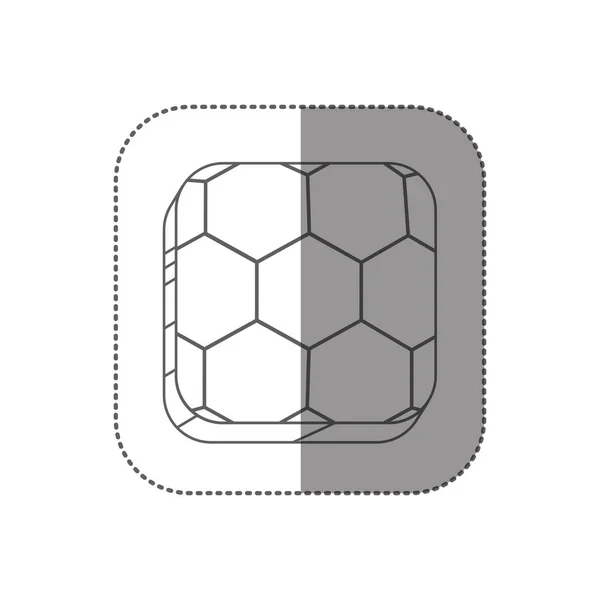 Etiqueta engomada botón de silueta cuadrada con forma de pelota de fútbol contorno — Archivo Imágenes Vectoriales