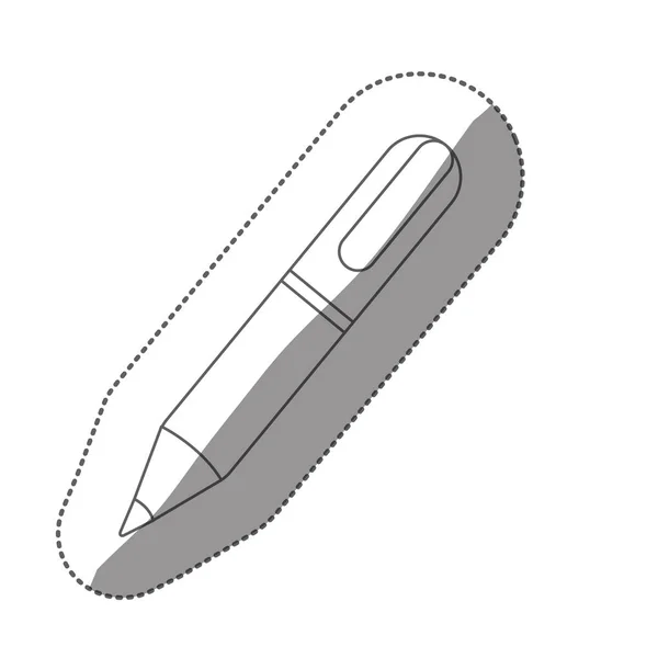 Pegatina skecth silueta pluma icono plano — Vector de stock
