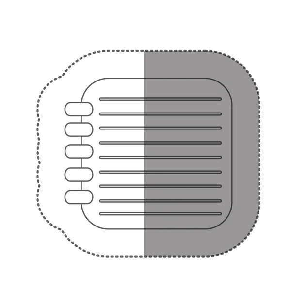 Pegatina bosquejo silueta espiral portátil icono plano — Vector de stock