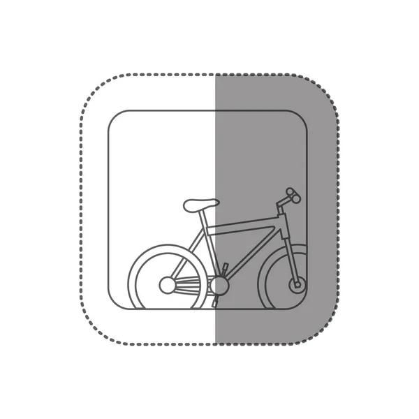 Čtvercová silueta tlačítko nálepka s obrysu sportovního motocyklu bez RZ — Stockový vektor