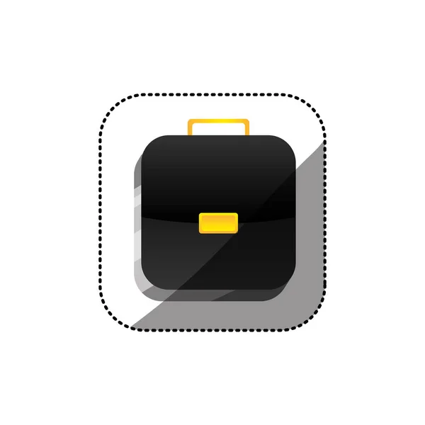 Klistermärke färg square 3d knappen med portfölj — Stock vektor