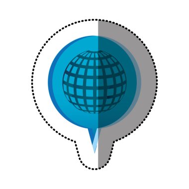 Dünya earth simgesini dairesel konuşma ile renk etiket