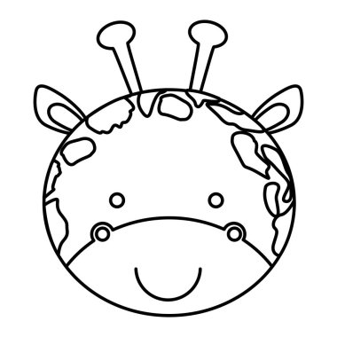 siluet yüzü sevimli zürafa hayvan