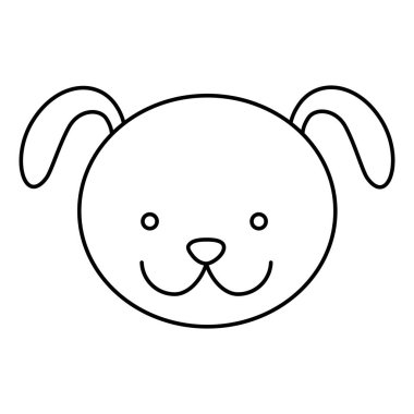 siluet karikatür yüzü sevimli köpek hayvan