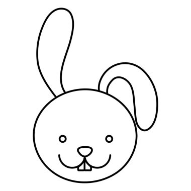 siluet karikatür yüz tavşan hayvan