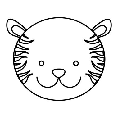 frotn görünümü siluet yüzü sevimli kaplan hayvan