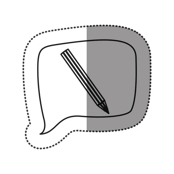 单色轮廓屠夫与铅笔图标在广场演讲 — 图库矢量图片