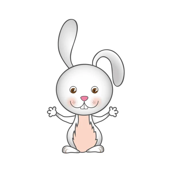 Renkli karikatür sevimli tavşan hayvan — Stok Vektör