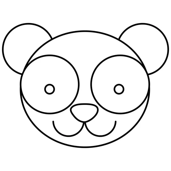 Silhouette caricature visage panda ours — Image vectorielle