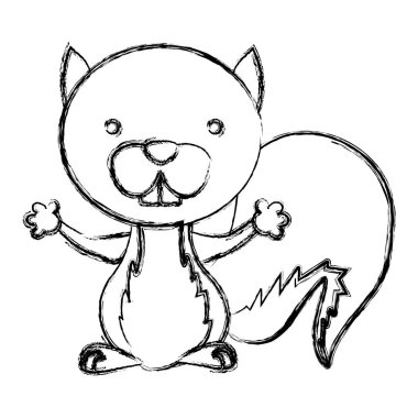 bulanık kroki siluet sevimli sincap hayvan kemirgen