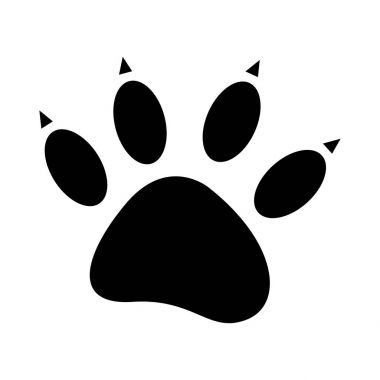 siyah siluet köpek ayak izi simgesi