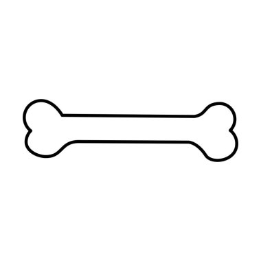 siluet evde beslenen hayvan kemik simgesi düz eskiz