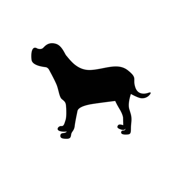 黒い図レトリーバー犬動物 — ストックベクタ