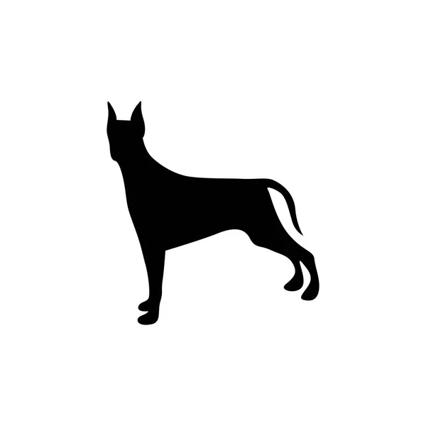 Figurine noire doberman pinscher chien animal — Image vectorielle