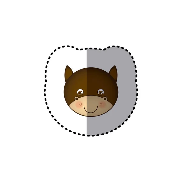 Petit autocollant image colorée visage taureau mignon animal — Image vectorielle