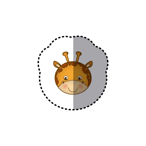 小贴士彩色图片脸可爱的长颈鹿动物 — 图库矢量图片