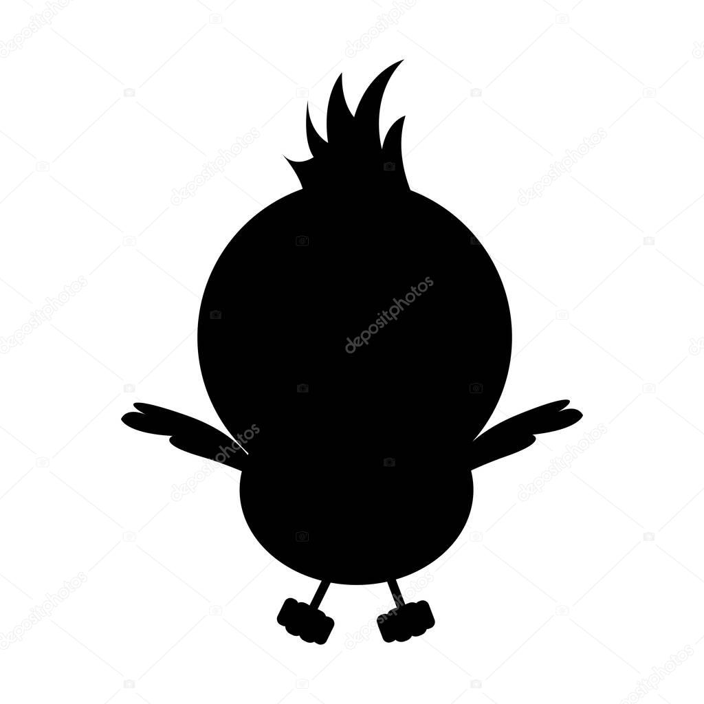 black silhouette chicken little open wings