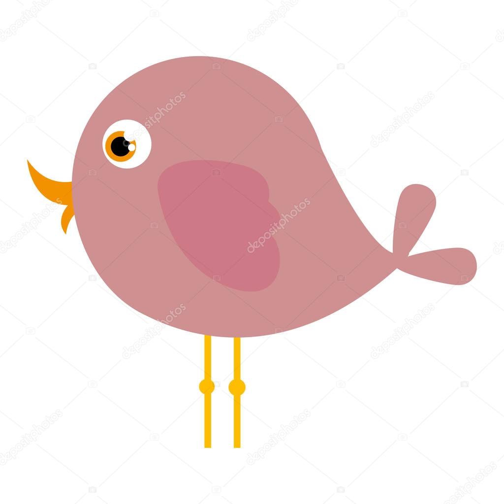 pink cute cartoon bird animal icon