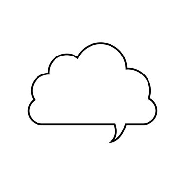 siyah çizgi kontur bulut konuşma