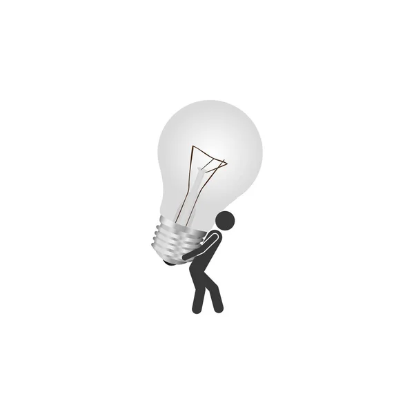 Person with bulb idea icon — Stock Vector