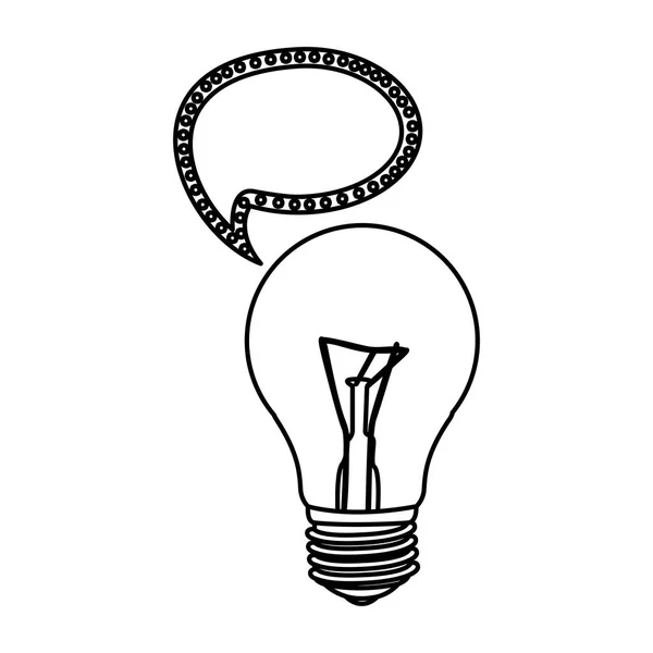 Lamp met bubble mededeling pictogram — Stockvector