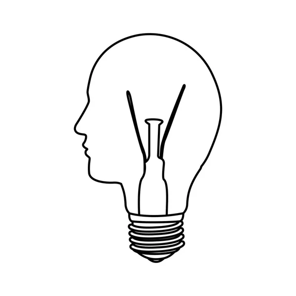Человек лампочка идея — стоковый вектор