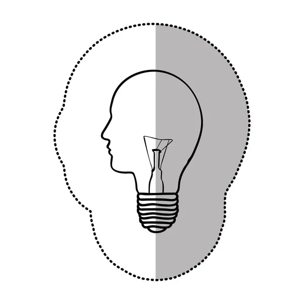 Persoon lamp licht idee — Stockvector