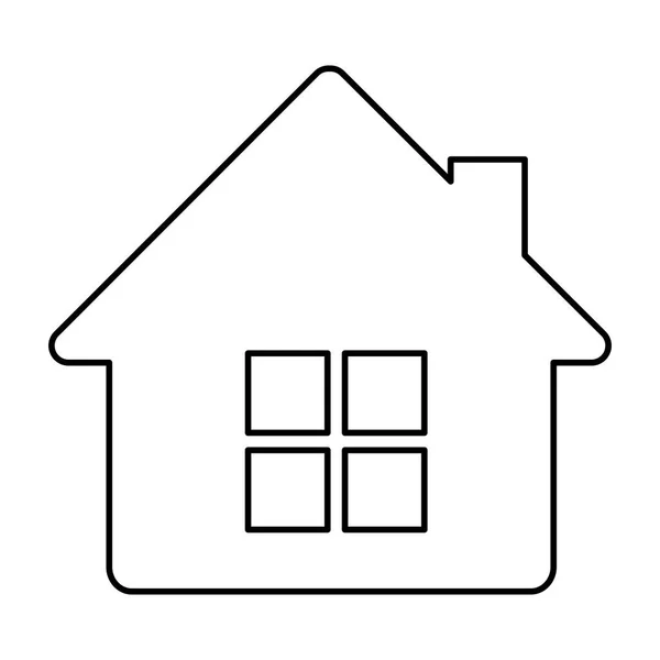 Figurenhaus mit Fenster und Schornstein — Stockvektor