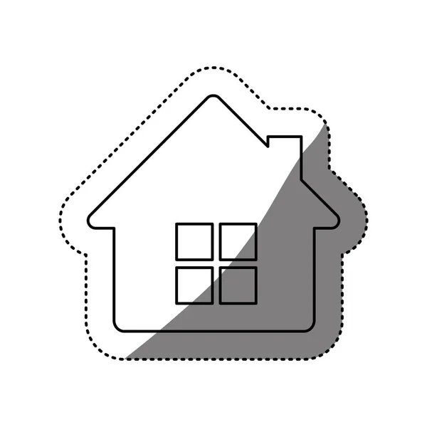 Figura casa con ventana y chimenea — Vector de stock