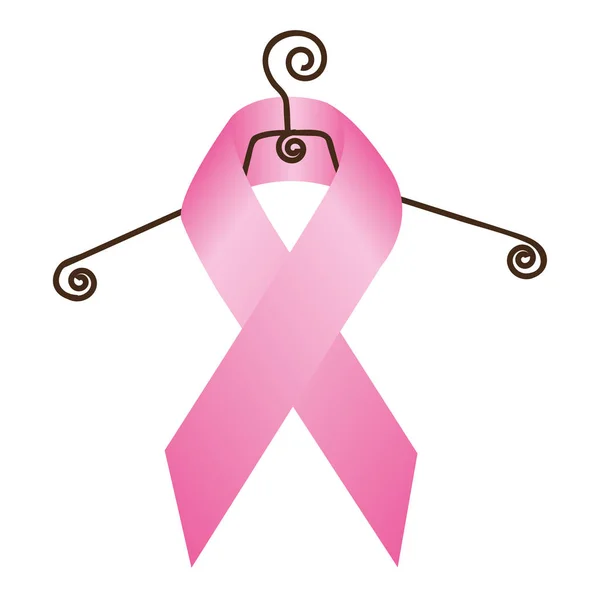 Crochet tenant le symbole du cancer du sein — Image vectorielle