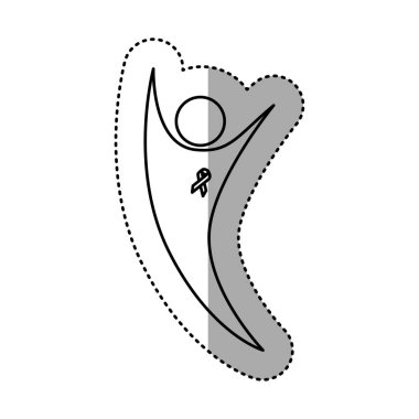 meme kanseri sembolü kullanan kadın